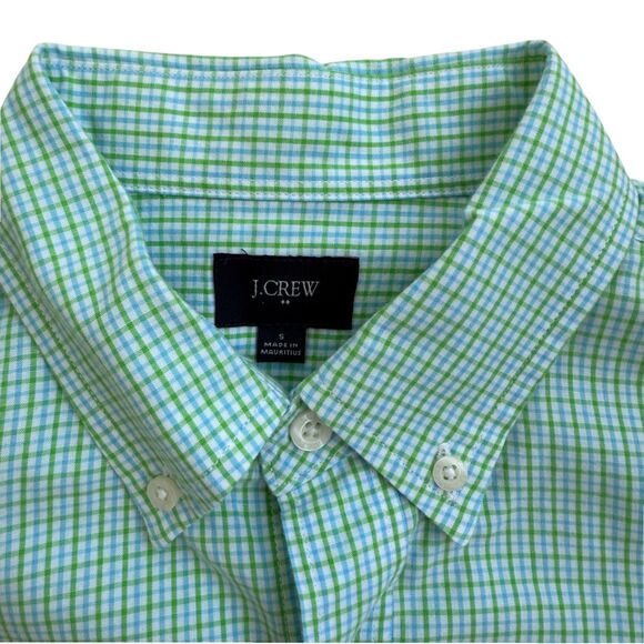 EUC Men's J. Crew Green Blue‎ Check Casual Button Front Shirt Men's Size Small - Picture 2 of 4